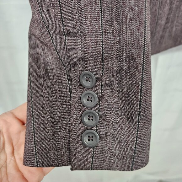 Worthington Purple Blazer Striped Peplm Office Casual Classic 10 - Picture 3 of 8